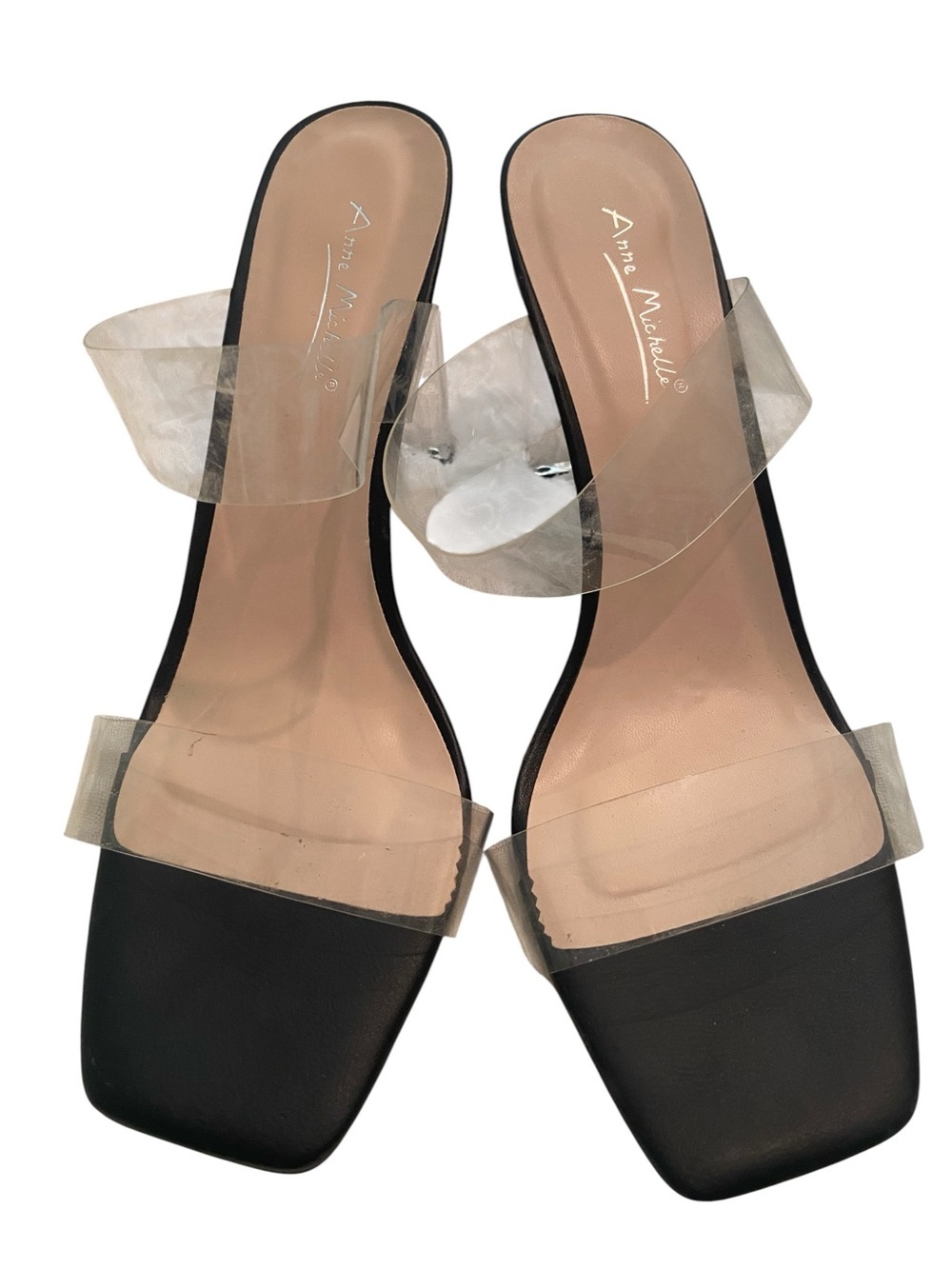 ANNE MICHELLE CLEAR HEELS SIZE 8.5